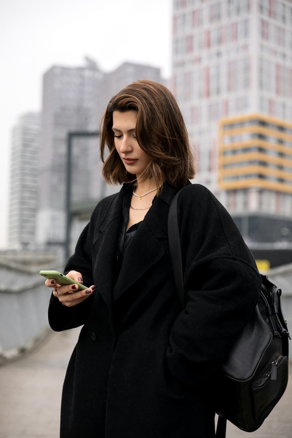 Woman using Aury on her phone